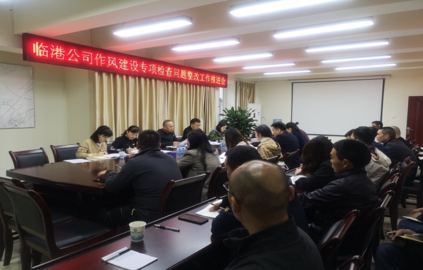 集團(tuán)公司領(lǐng)導(dǎo)組織召開臨港公司作風(fēng)建設(shè)專項(xiàng)檢查問題整改工作推進(jìn)會