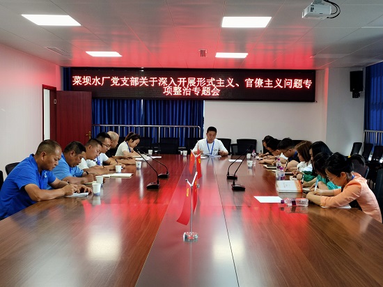 菜壩水廠黨支部召開關(guān)于深入開展形式主義、官僚主義問題專項整治專題會