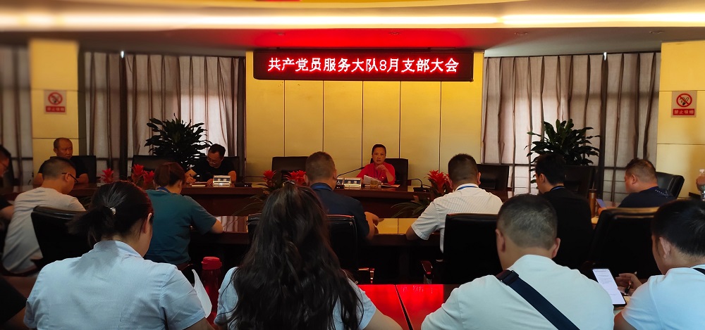 共產(chǎn)黨員服務大隊支部召開八月黨員大會